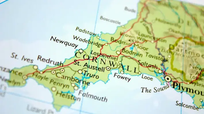 Map of Cornwall 