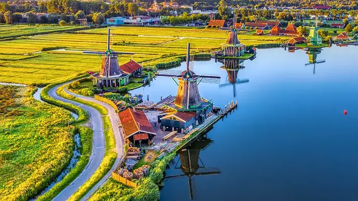 aerial_view_Netherlands_windmills